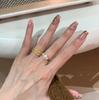 Anel de transferência de orelha de trigo com diamante Rai antigo, anel feminino leve, luxuoso, de alta qualidade, personalizado, tendência da moda, anel de combinação completa
