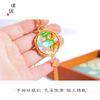 Collar con colgante de flor de melocotón Sansheng Sanshi Shili de oro arena de Vietnam que no se decolora desde hace mucho tiempo, cadena de suéter giratoria para mujer