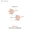 Brincos de prata esterlina 925 com quatro garras acessórios diy brincos simples de seis garras japoneses e coreanos suporte vazio para diamante de quilate jade feminino
