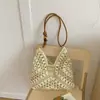 Bolso tejido nuevo transfronterizo 2026, moderno y a la moda, elegante bolso de hombro, bolso de axila, bolso de mano de paja, bolso de playa para vacaciones