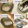 Arenero Semicerrado para Gatos con Borde Elevado, Espacio Amplio, Desmontable y Lavable, Anti-Salpicaduras y Prevención de Fugas de Arena, Inodoro Grande para Gatos