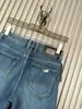 Jeans Masculino Europeu High-End Marca Antiga Águia Azul Quatro Estações Nostálgico Stretch Lavado Slim Straight Calças Masculinas