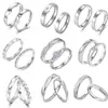 Anel de casal um par de anéis masculinos e femininos simples moda temperamento coreano anel de zircônia coroa anel de diamante de simulação aberto para casamento