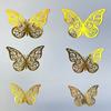 Pegatinas de Pared de Mariposa Hueca 3D Transfronterizas Láser Coloridas Realistas Tridimensionales Mariposa Decoración del Hogar Pegatinas de Pared