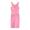 Puro Deseo Chica Picante Vestido Largo de Verano Nuevo Vestido Vacío Ajustado Elegante Adelgazante Sin Mangas Vestido Mujer