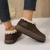 2025 Botas de Invierno Cálidas de Felpa con Suela Gruesa de Piel y Algodón Plataforma Antideslizante Botas de Nieve Botines Cortos Casuales para Mujer Otros