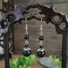 Pendientes Transfronterizos de Piedra Natural Retro para Mujer Pendientes de Malaquita Estilo Europeo y Americano Pendientes de Piedra Verde Estilo Étnico Joyería Explosiva