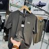 Camiseta de manga corta con cuello redondo para hombre y mujer para montaña y actividades al aire libre, resistente al desgarro, textura a cuadros, secado rápido, transpirable, repelente al agua