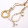 Cinturón de Cuerda de Algodón para Mujer Accesorios Retro de Alta Gama Vestido Decorativo Cuerda de Cintura Étnica Beige Moda Combinable Jeans