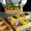 En stock Creativo Bambú Jiugongge Restaurante de Barbacoa Plato de Cena Restaurante de Hot Pot Más Tazón Vajilla Bandeja Dividida Caja de Madera Multiceldas