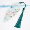 Marcador de Página Clássico Criativo com Nervuras de Folha Estilo Chinês Flor Pássaro Fresco Estudante Marcador de Página Antigo Delicado Simples Presente
