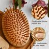 Peine de masaje sin manos Nanzhu, mini peine portátil para cabello femenino con bolsa de aire, tamaño pequeño, peine de madera, peine ovalado con forma de huevo, peine con cojín de aire