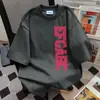 Camiseta de Manga Curta Estilo Hong Kong Moda de Rua Verão Ins Marca Tendência Estampa de Letras Versátil Casual Solta Camisa Base Top