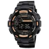Reloj Deportivo Electrónico para Exteriores de Contraste Negro y Azul Más Vendido Transfronterizo Impermeable Luminoso Multifuncional Reloj Deportivo Electrónico para Estudiantes