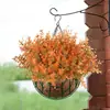 Popular de Outono Planta Verde Simulada Folha de Dinheiro Eucalipto Pequeno Lótus Flor de Chá Buquê Flor de Plástico Decoração de Casa ao Ar Livre