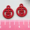Suprimentos de Casamento Vermelhos Estilo Chinês para Aumentar a Sorte Acessórios de Joias de Liga DIY Caixa de Doces de Bênção Caixa de Presente Pingente Oco