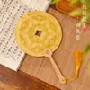 [Qian Li] Nuevo abanico antiguo de brocado estilo chino, abanico de mano único, abanico pequeño decorativo portátil cultural y creativo, al por mayor