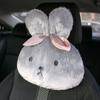 Almohada para Reposacabezas de Coche Dibujo Animado Conejo de Pelo Largo Almohada para Cuello de Coche Almohada Lumbar Felpa Cómoda Suministros para Interior de Coche
