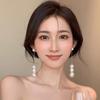 Pendientes de borlas largas y elegantes de Corea del Sur con un alto sentido de la celebridad de Internet, pendientes de personalidad femenina con estilo moderno, joyería de oreja 925 al por mayor