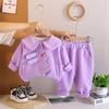 Conjunto de Manga Larga para Niñas 2025 Moda Otoño Nuevo Elegante Ropa de Bebé para Niños Conjunto de Dos Piezas Moderno al Por Mayor