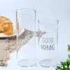 Copo de Vidro Borossilicato de Camada Única com Corpo Reto para Uso Doméstico, Adequado para Leite e Suco no Café da Manhã, Copo em Formato de Letra, Copo Simples de Vidro Resistente ao Calor
