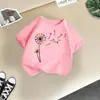 Camisetas de Manga Corta con Cuello Redondo para Niños y Niñas, Estilo Nuevo 2026 Transfronterizo, Tops de Algodón con Estampado de Dibujos Animados de Moda, Tendencia en Ropa Infantil de Media Manga