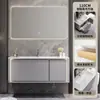 Yida Puede Personalizar Paneles de Puerta Pintados de Roble Gris Hierro Gabinete de Baño Gabinete con Lavabo de Mano para Baño Juego de Gabinetes de Baño