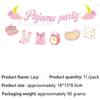Nova Festa de Aniversário de Pijama da Amazon Prato de Papel Descartável Guardanapo Toalha de Mesa Banner Pendurado Conjunto de Louça Decorativa