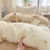 Juego de Tres Piezas de Gasa de Doble Capa para Cama de Dormitorio Estudiantil Sábana Funda de Edredón Individual para Cama de Dormitorio de Verano