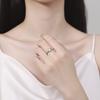 Venta en vivo de anillo de moissansheng de simulación, anillo con borde, moda para mujer, regalo de San Valentín, anillo de bodas, joyería de mano