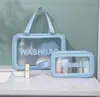 Novedad bolsa de cosméticos de PU para celebridades de Internet ins de viaje translúcida de gran capacidad impermeable para lavar conveniente