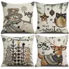 Capas de almofada de Natal outono e inverno transfronteiriças, capas de almofada de sofá, almofadas decorativas de linho estampadas, atmosfera de Natal no atacado