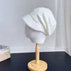 Elegante y versátil gorro de punto liso para mujer, nuevo estilo otoño e invierno, versátil, adelgazante para la cara, gorro cálido con diseño de pico de pato