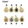 WT-JP359 colgante pequeño de amatista de color forma de gota retro de lujo ligero para joyería DIY de niñas