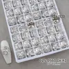 Pedras Strass Brilhantes de Zircônia K9 para Nail Art (Sem Base), Acessórios Brancos de Luxo Acabados para Unhas Ovais e Retangulares