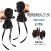 Pinza para el pelo de plumas de pollo con pelo sintético integrado, moños dobles de cinta para chica vivaz, peluca de moño esponjoso natural