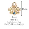Venta Caliente Transfronteriza Chapado en Cobre Oro Real de 14K Serie Océano Caracola Tortuga Colgante Microincrustado de Circonita Accesorios para Joyería DIY