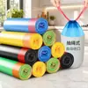 Bolsas de Basura con Cordón para Uso Doméstico, Engrosadas y Ampliadas, Negras y de Colores, Bolsas de Plástico Desechables Auto-Sellantes para Limpieza