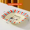 Plato Cerámico Serie Colorida de Snoopy Set de Vajilla para el Hogar Plato de Cena Lindo para Niños Plato Cuchara Palillos Plato Tazón de Sopa Tazón para Fideos Instantáneos