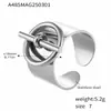 Anillo de Hebilla Omega OTC Diseño de Cara Amplia Abierta Acero Inoxidable Chapado en Oro de 18K Anillo de Dedo Hip Hop Personalizado Venta al por Mayor