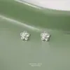 Aretes de Flores Estilo Bosque para Mujer, Plata Pura S999, Versión Coreana, Versátiles, Frescos y Sencillos, Aretes de Flor de Ciruelo de Plata Pura, Venta al por Mayor