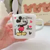 Taza de Agua Infantil de Dibujos Animados Japoneses Taza Pequeña Macarrón Taza de Leche Taza para Beber para Bebé con Tapa Asa Taza