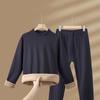 Conjunto de Ropa Interior Térmica para Hombre con Cuello Alto, Talla Grande, Forro Polar, Engrosado, Retiene el Calor, Adecuado para Personas de Mediana Edad y Mayores, Conjunto de Ropa de Otoño, Ropa Térmica para Mujer