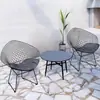 Juego de Mesa y Sillas para Exterior para Patio, Combinación de Hierro Forjado, Simple para Jardín Balcón, Mesa Redonda y Sillas al Aire Libre, Ocio Creativo