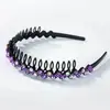 Tiara de Strass com Dentes Amazon, Presilha de Cabelo de Strass Antiderrapante, Grampo de Cabelo Estiloso Versátil, Tiara para Lavar o Rosto, Acessório de Cabelo