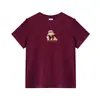 Camiseta de Manga Corta para Mujer de Mediana Edad 2026 Nuevo Verano Corte Holgado Cubre Vientre Cuello Redondo Estampada Casual Talla Grande Hombro Normal Superior