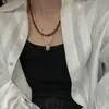 Collar Apilado de Doble Capa Ojo de Tigre Maillard para Mujer Cadena de Lana sin Color Otoño e Invierno Joyería de Perlas de Lujo Ligero de Alta Gama