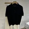 Recomendação do blogueiro! Camisa polo de lã Lyocell, top de malha versátil de manga curta para mulheres, camiseta, novo estilo primavera/verão feminino