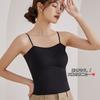 Top Cropped Listrado Fashion com Bojo para Usar por Baixo ou por Cima Roupas Íntimas Femininas com Alças Ajustáveis e Não Requer Sutiã