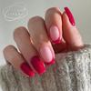 Peças de Unha Quentes Transfronteiriças Estilo Europeu e Americano Manicure Francesa Patch Pó Cor de Contraste Preto Explosões de Comércio Exterior Unhas Postiças Produtos Acabados